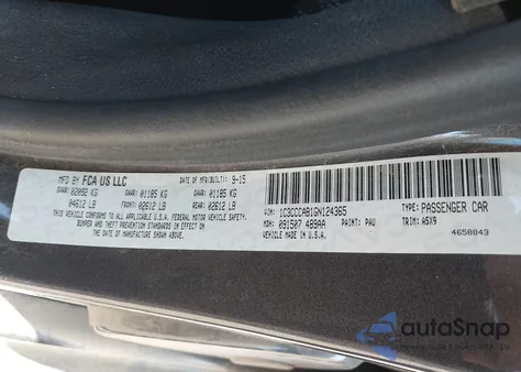 2016 Chrysler 200 Limited из США, поврежденный, VIN 1C3CCCAB1GN124365